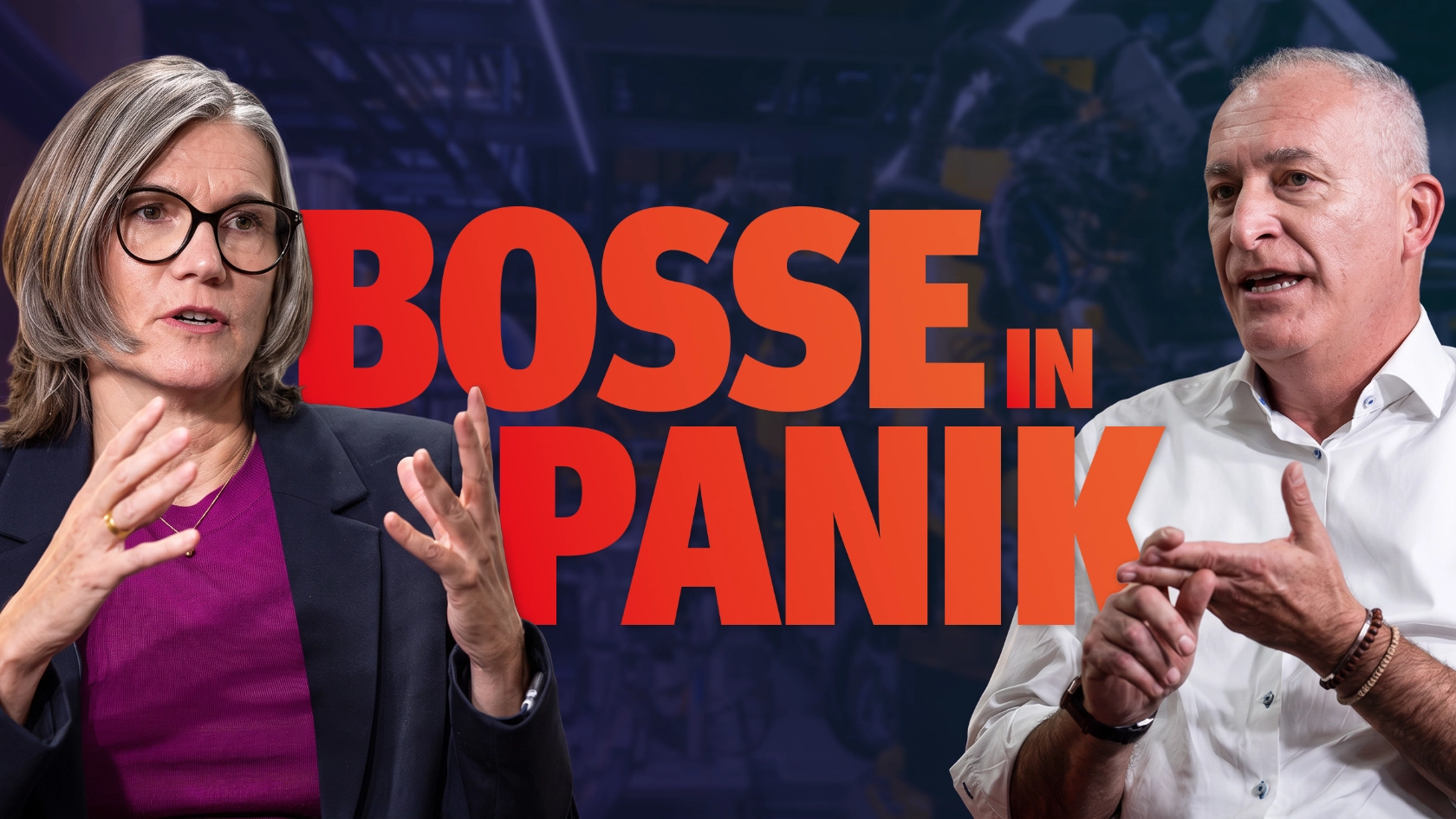 Christiane Benner und Jürgen Kerner sprechen im IG Metall Talk über das Thema "Bosse in Panik".