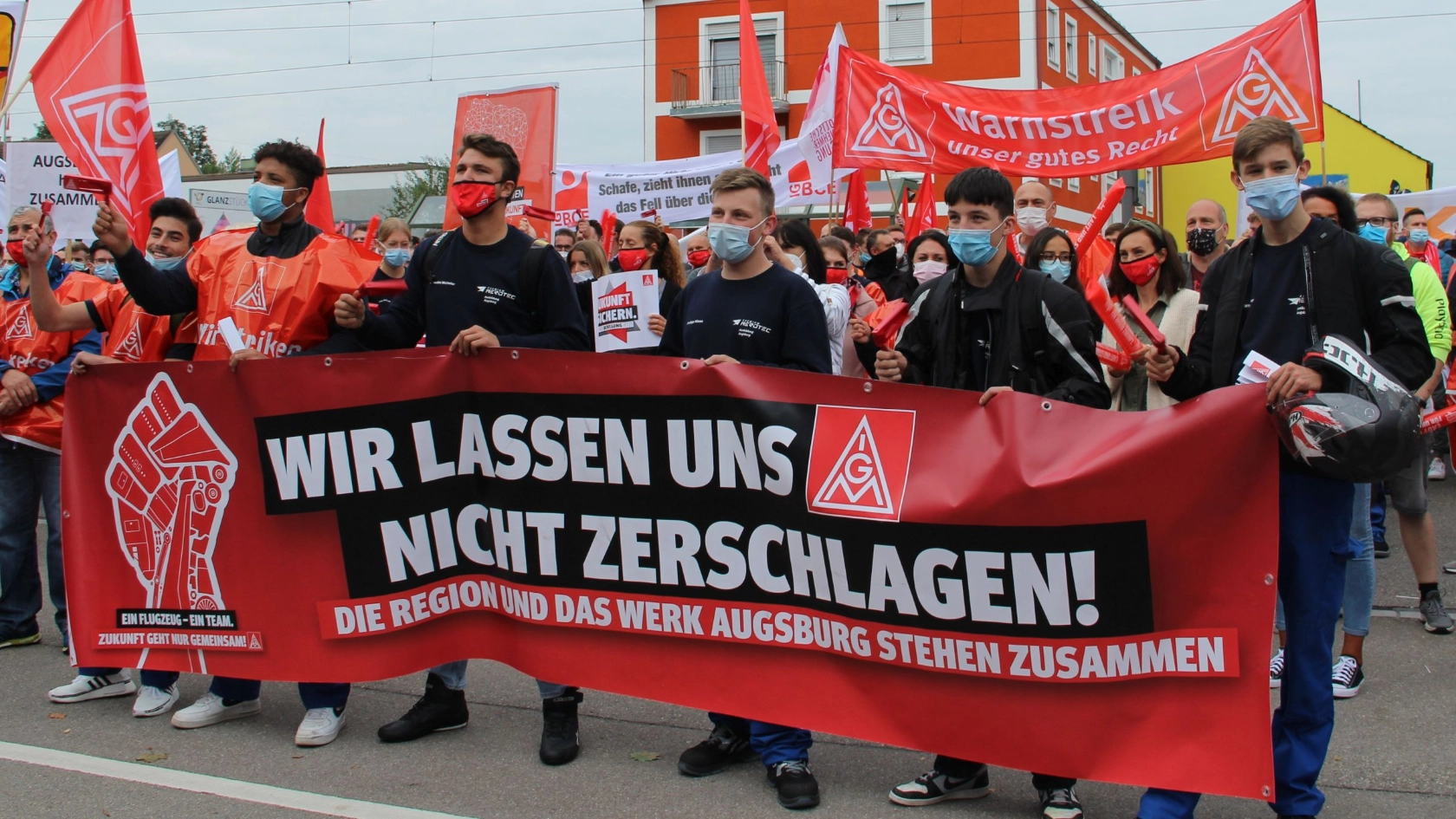 Airbus-Warnstreik in Augsburg