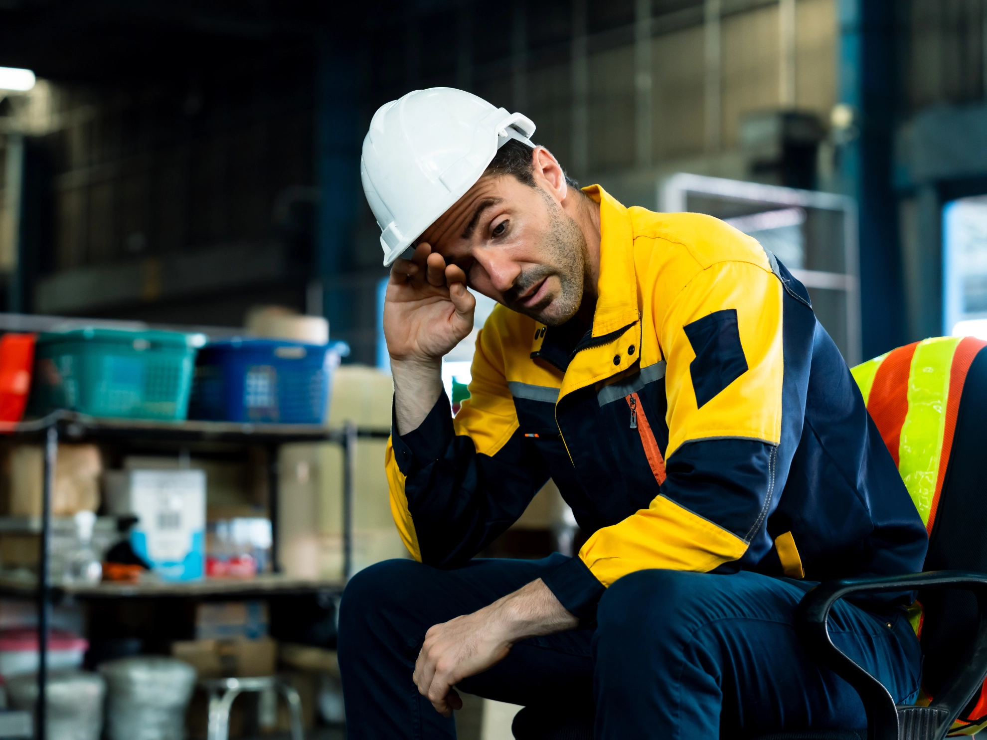 Arbeiter mit Schutzhelm