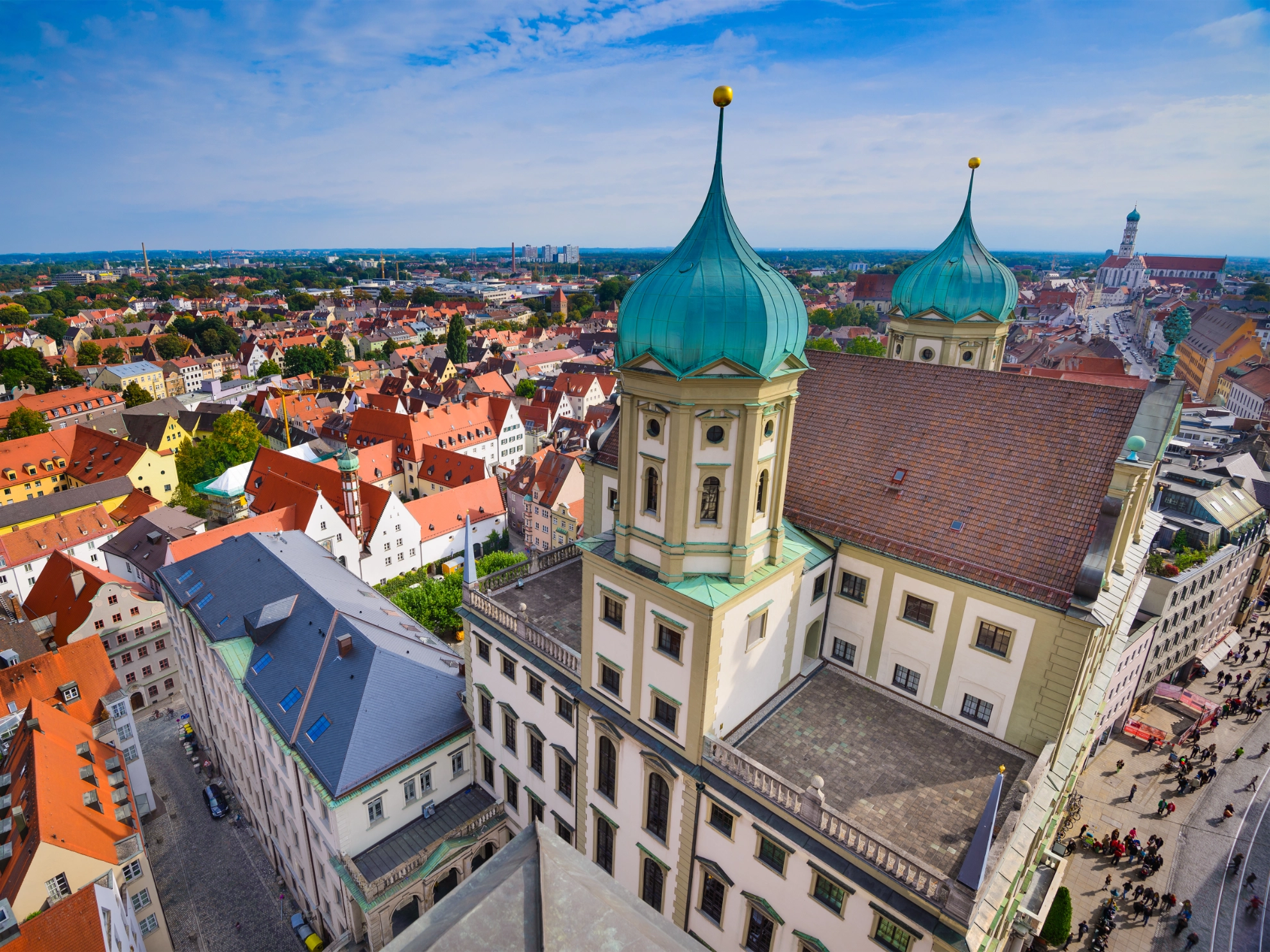 Augsburg, Germany old town cityscape.